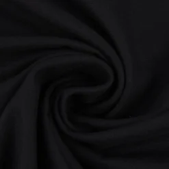Bekleidungsstoff Baumwollstoff Flanell dünn uni schwarz 1,42m Breite