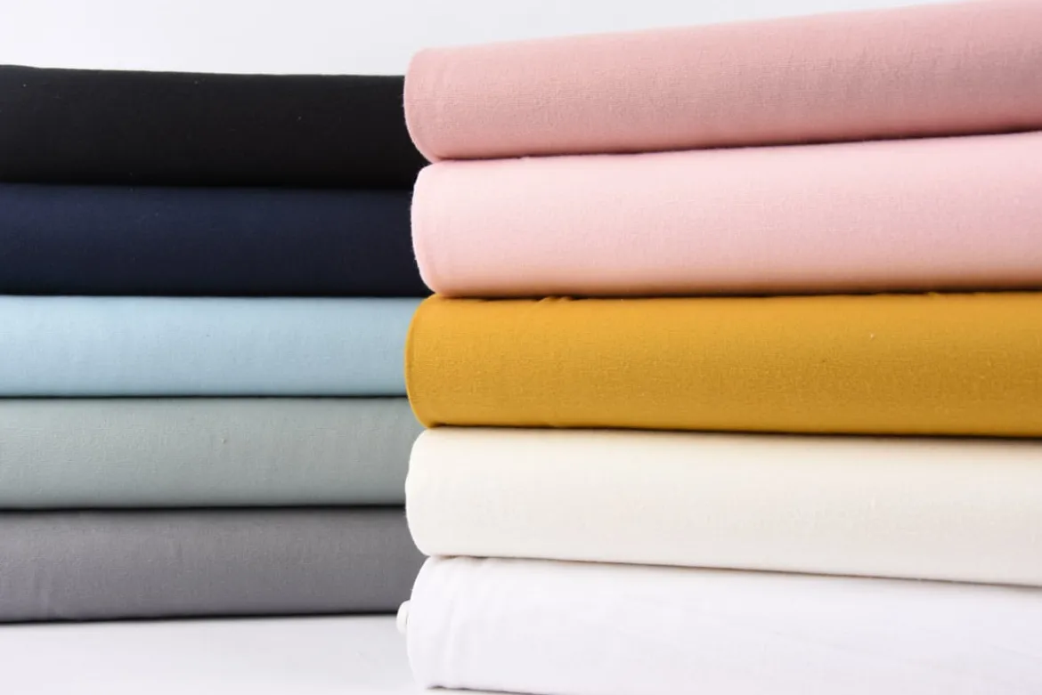Bekleidungsstoff Baumwollstoff Flanell dünn uni dunkelblau 1,42m Breite