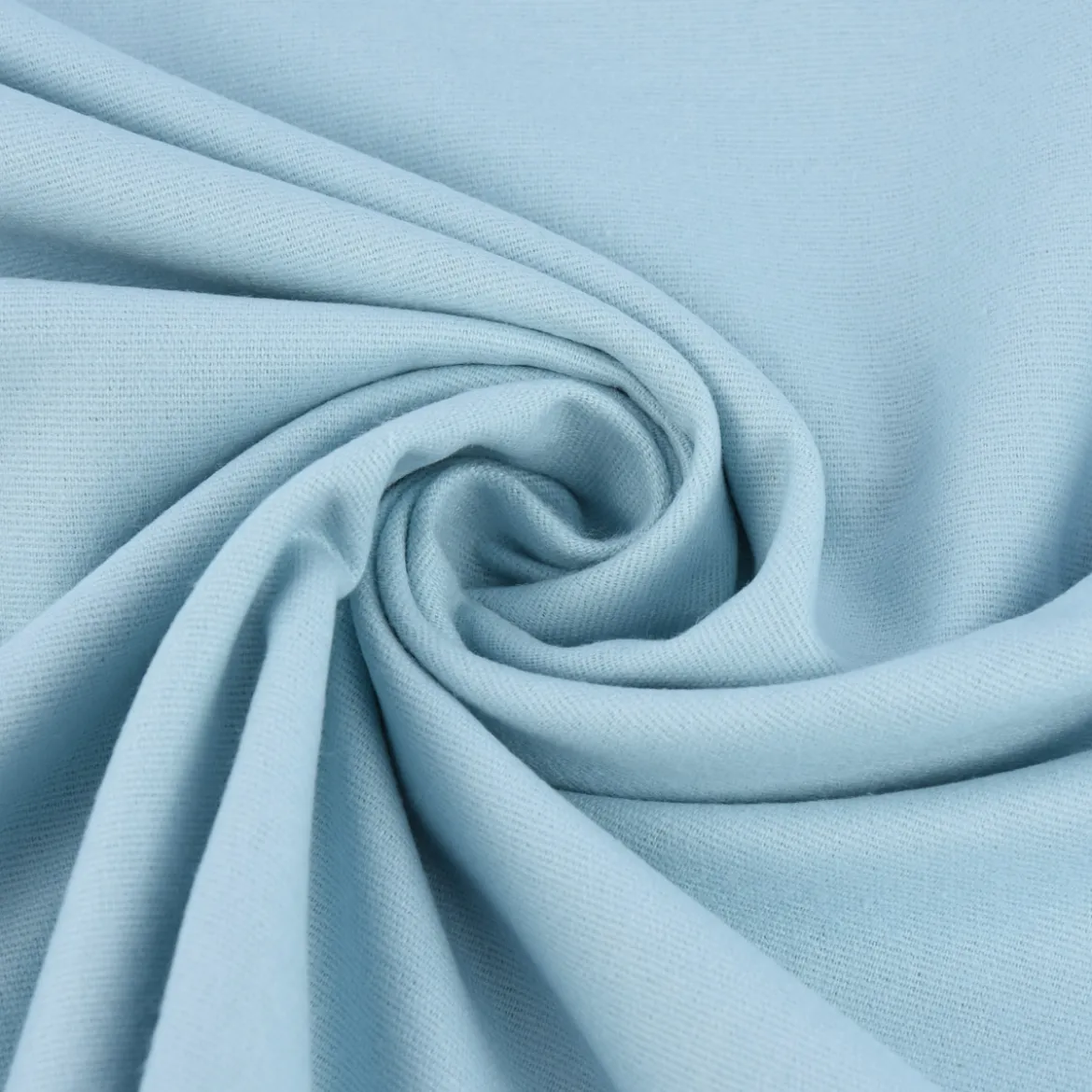 Bekleidungsstoff Baumwollstoff Flanell dünn uni hellblau 1,42m Breite