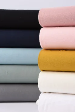 Bekleidungsstoff Baumwollstoff Flanell dünn uni hellblau 1,42m Breite