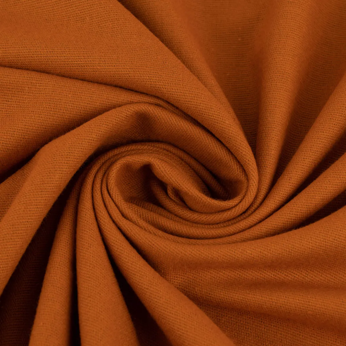 Bekleidungsstoff Baumwollstoff Flanell dünn uni cognacbraun 1,42m Breite