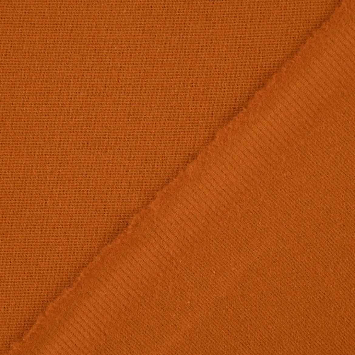 Bekleidungsstoff Baumwollstoff Flanell dünn uni cognacbraun 1,42m Breite