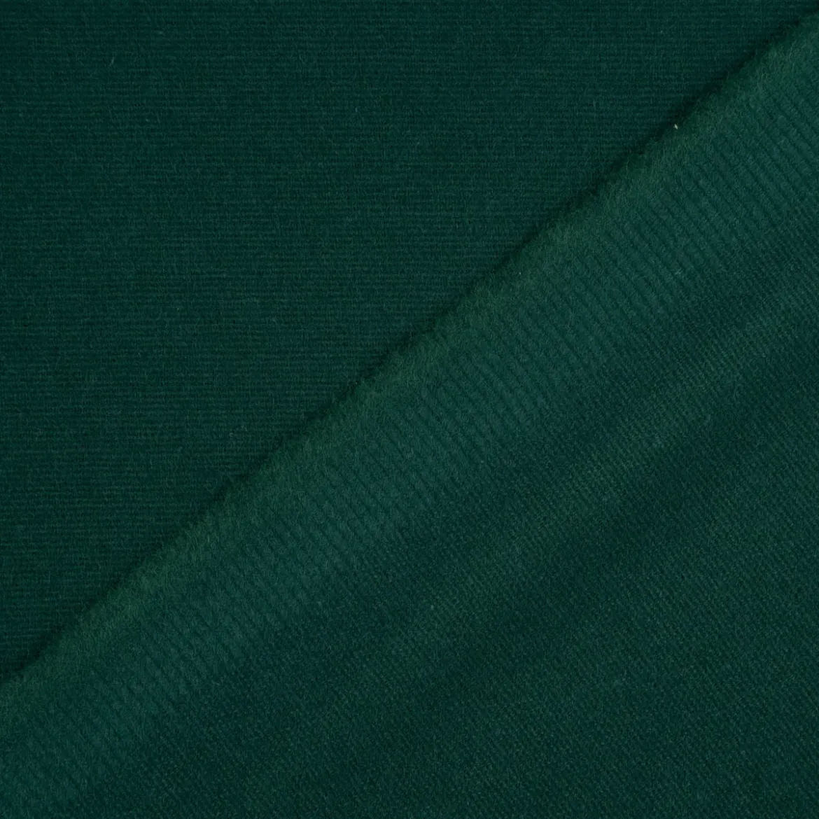 Bekleidungsstoff Baumwollstoff Flanell dünn uni dunkelgrün 1,42m Breite