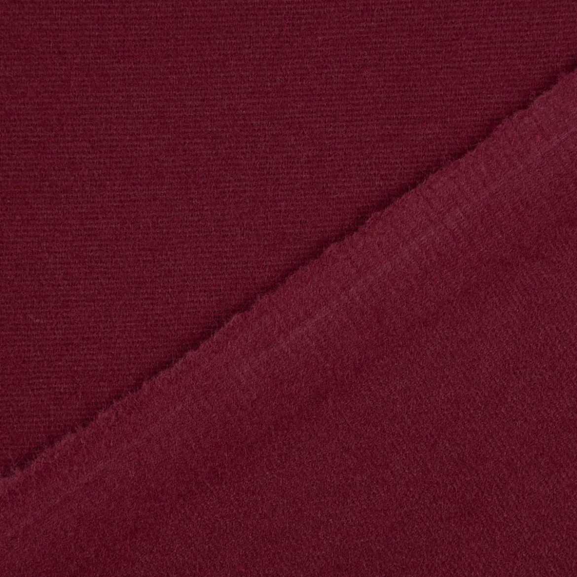 Bekleidungsstoff Baumwollstoff Flanell dünn uni aubergine 1,42m Breite