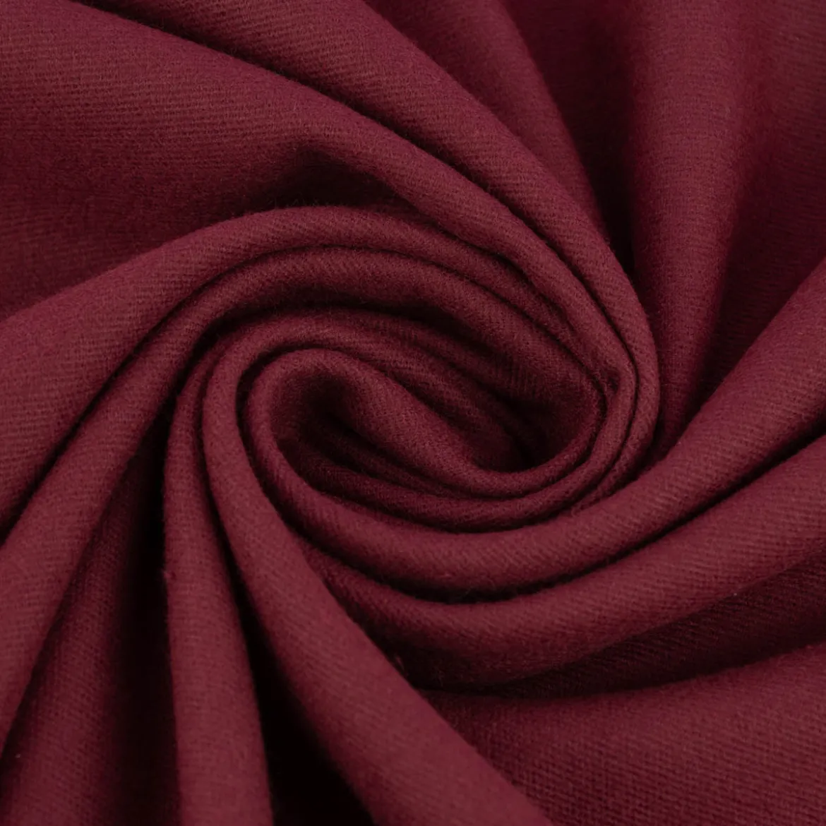 Bekleidungsstoff Baumwollstoff Flanell dünn uni aubergine 1,42m Breite