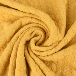 Bekleidungsstoff Cably Zopfmuster einfarbig safrangelb 1,5m Breite