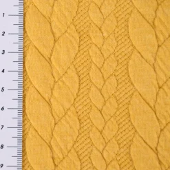 Bekleidungsstoff Cably Zopfmuster einfarbig safrangelb 1,5m Breite
