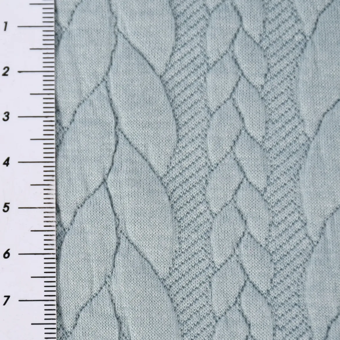Bekleidungsstoff Cably Zopfmuster einfarbig eisblau 1,5m Breite