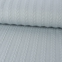 Bekleidungsstoff Cably Zopfmuster einfarbig eisblau 1,5m Breite
