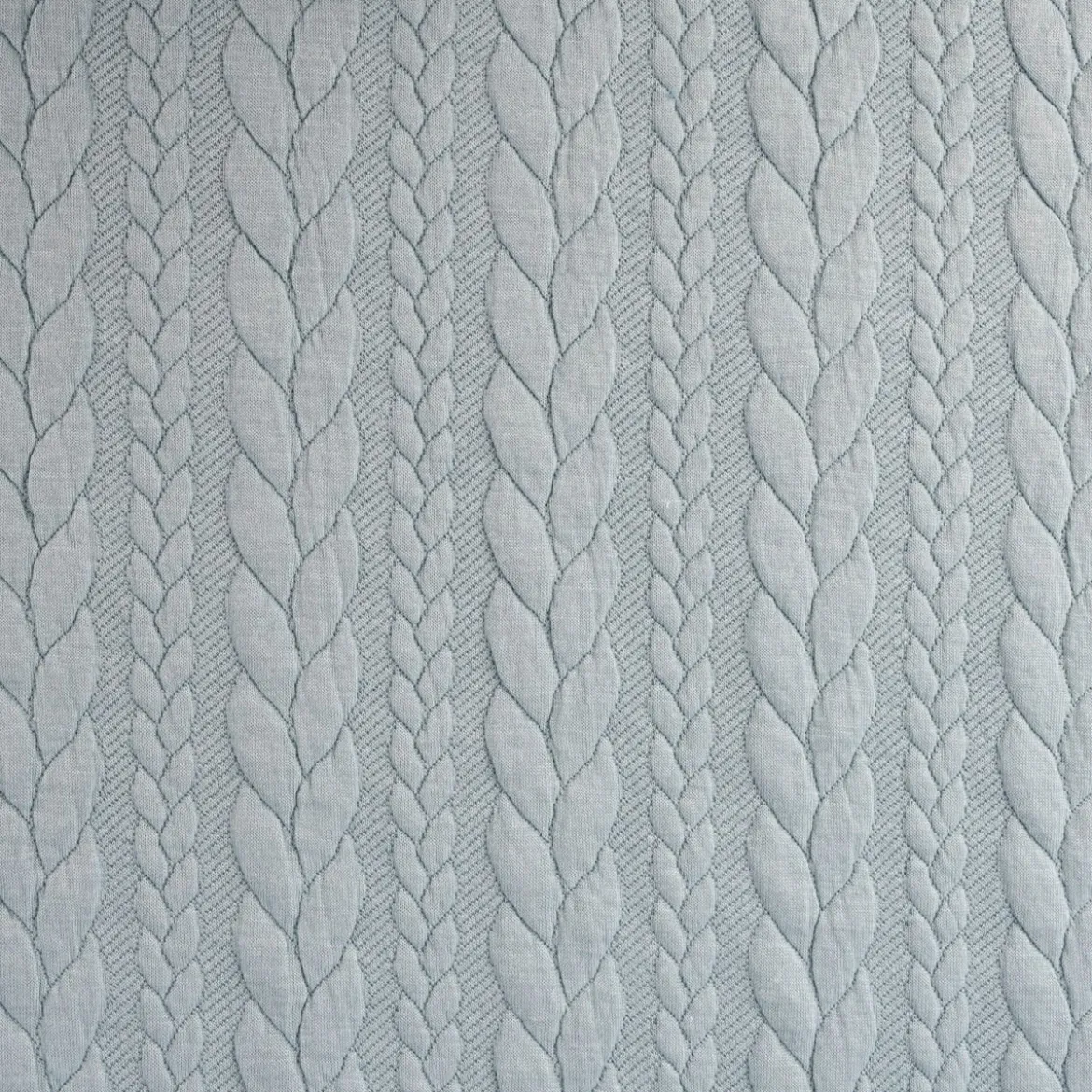 Bekleidungsstoff Cably Zopfmuster einfarbig eisblau 1,5m Breite