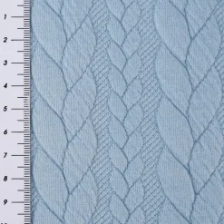 Bekleidungsstoff Cably Zopfmuster einfarbig hellblau 1,5m Breite