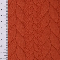 Bekleidungsstoff Cably Zopfmuster einfarbig dunkelorange 1,5m Breite