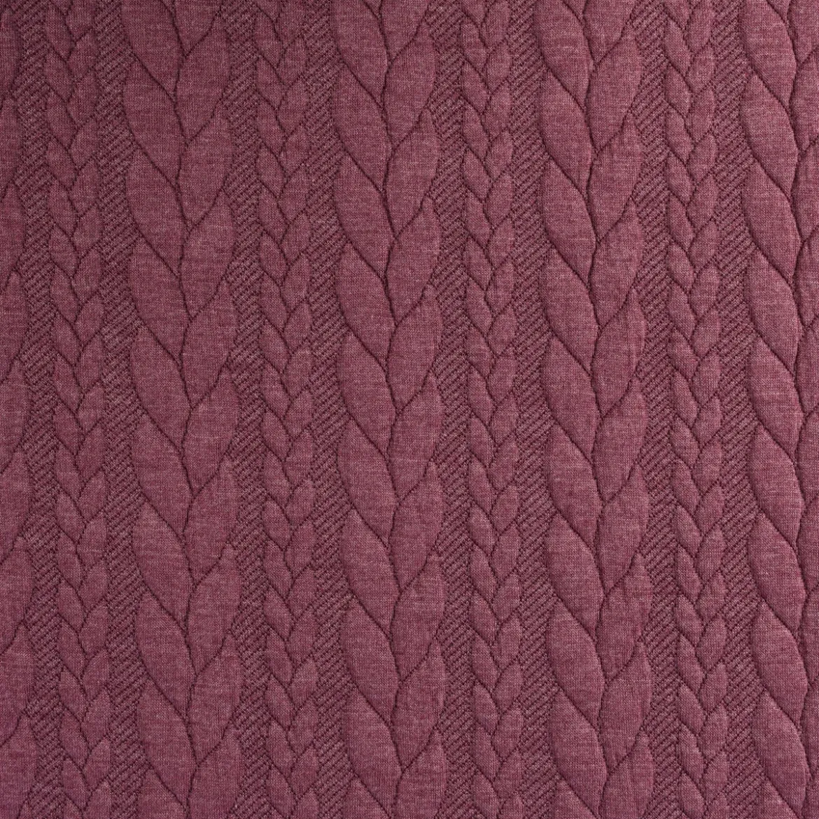 Bekleidungsstoff Cably Zopfmuster einfarbig lila 1,5m Breite