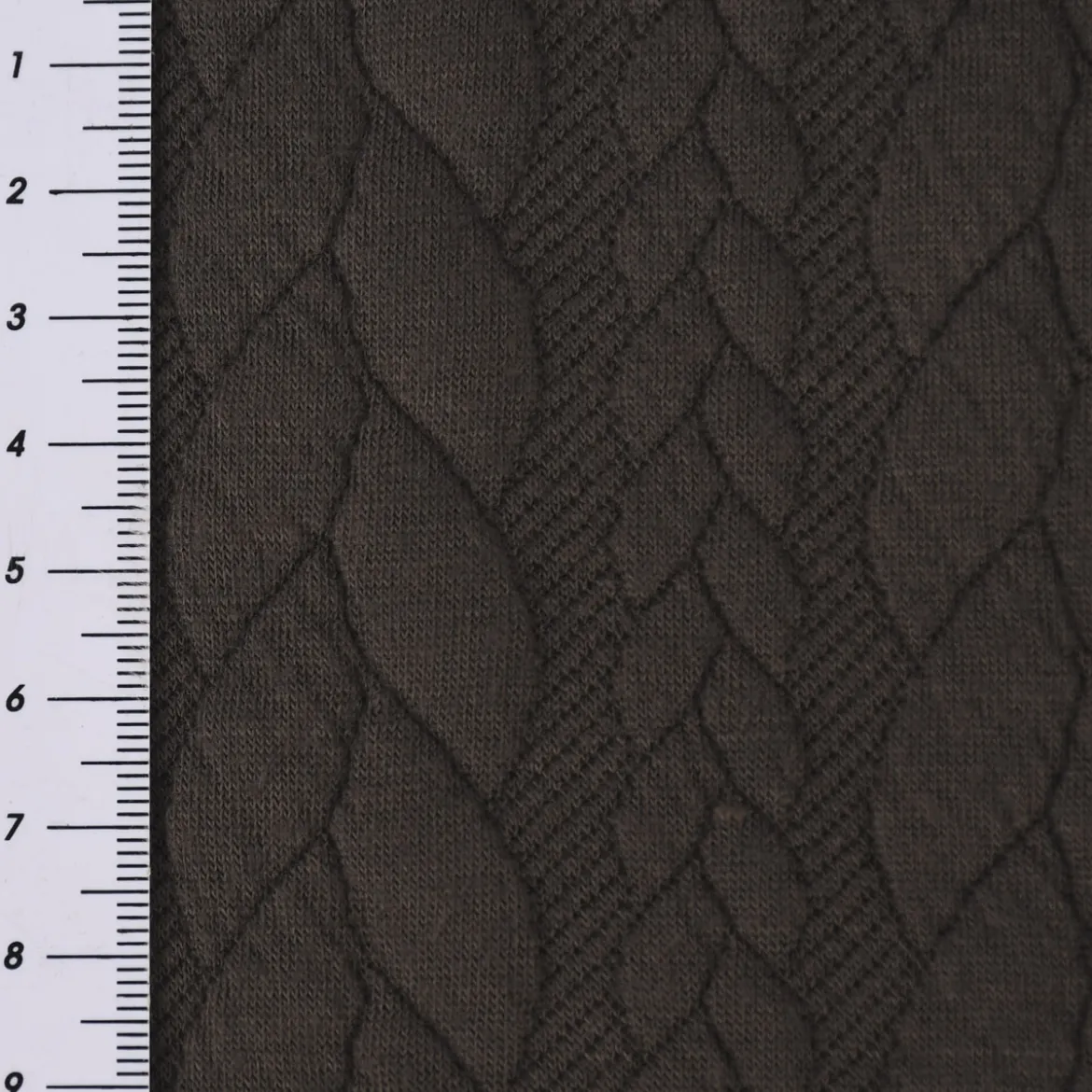Bekleidungsstoff Cably Zopfmuster einfarbig dunkelbraun 1,5m Breite