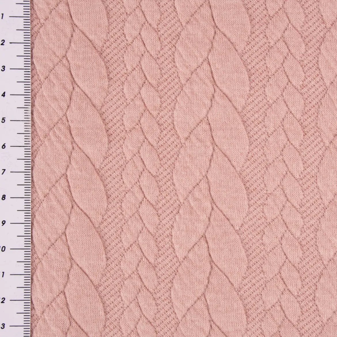 Bekleidungsstoff Cably Zopfmuster einfarbig altrosa 1,5m Breite