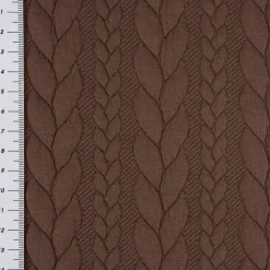 Bekleidungsstoff Cably Zopfmuster einfarbig braun 1,5m Breite