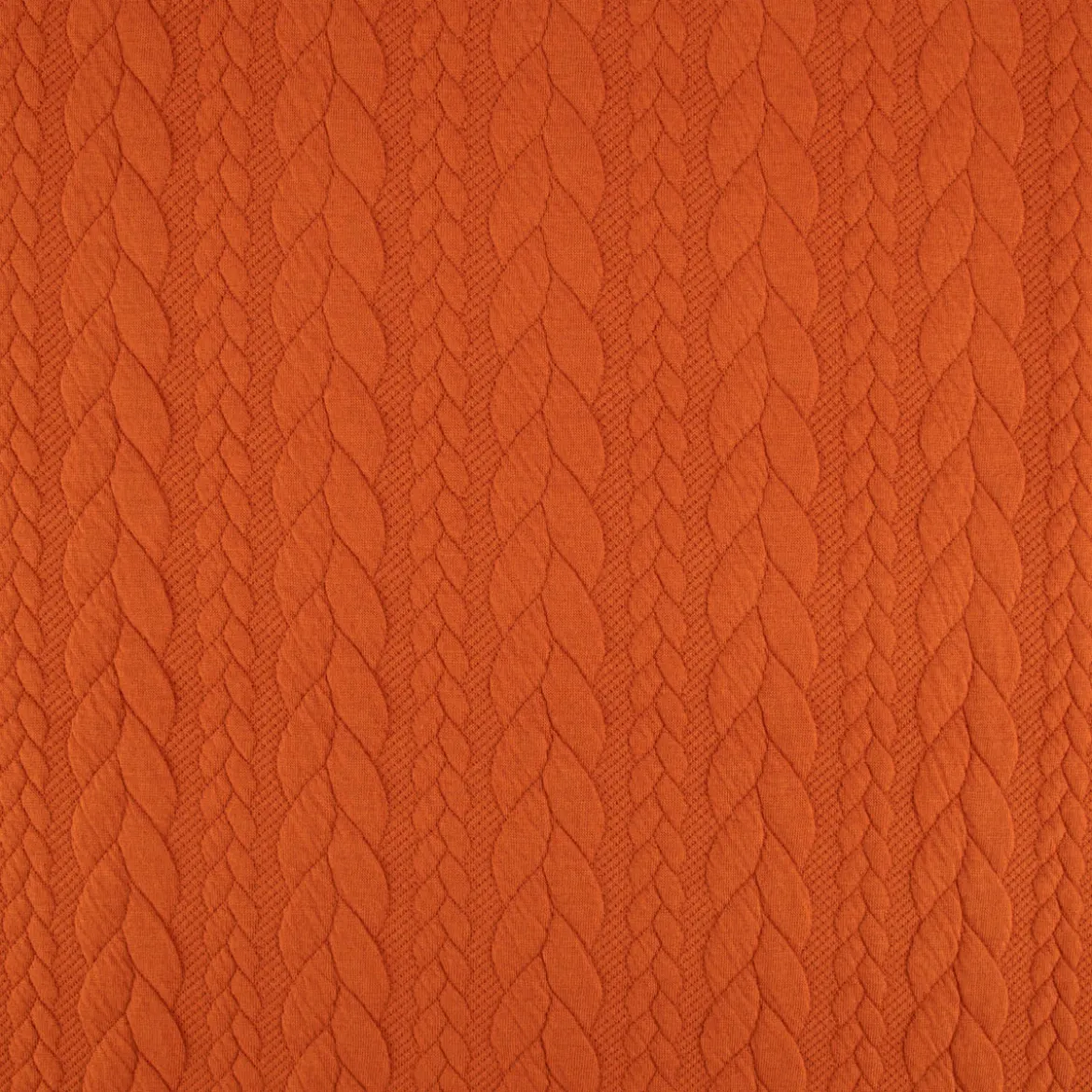 Bekleidungsstoff Cably Zopfmuster einfarbig kürbis orange 1,5m Breite