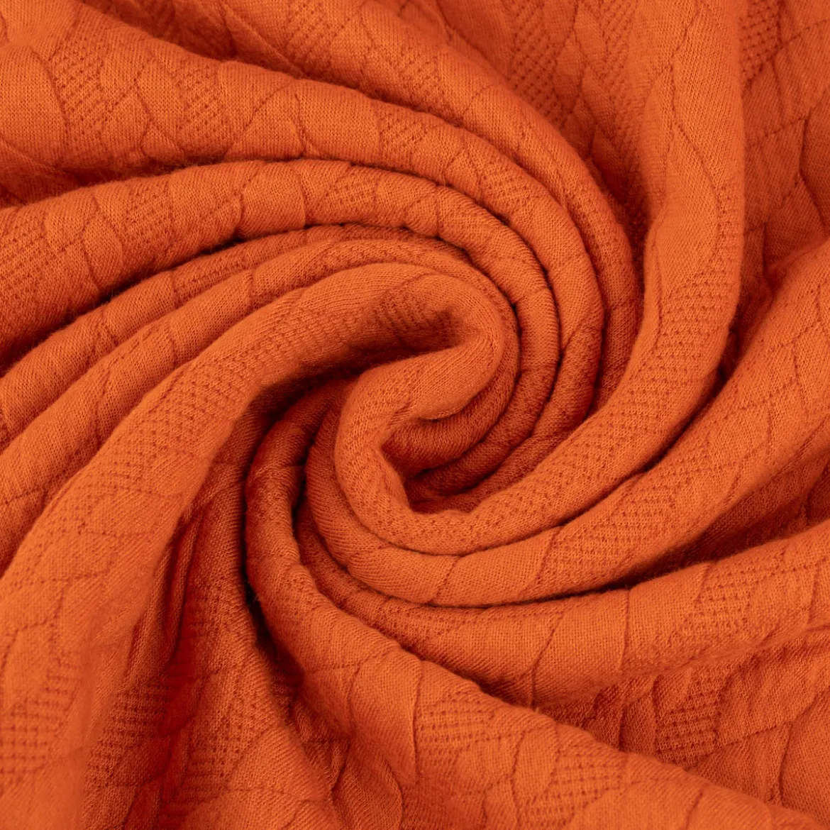 Bekleidungsstoff Cably Zopfmuster einfarbig kürbis orange 1,5m Breite