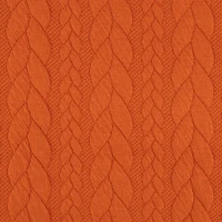 Bekleidungsstoff Cably Zopfmuster einfarbig kürbis orange 1,5m Breite