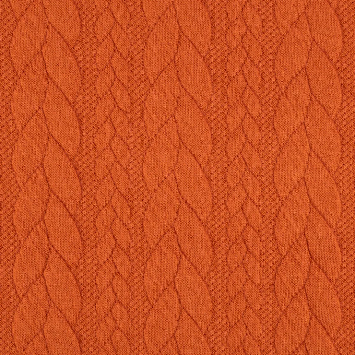 Bekleidungsstoff Cably Zopfmuster einfarbig kürbis orange 1,5m Breite