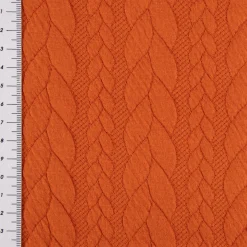 Bekleidungsstoff Cably Zopfmuster einfarbig kürbis orange 1,5m Breite
