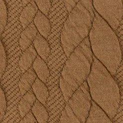 Bekleidungsstoff Cably Zopfmuster Strickstoff Meterware einfarbig camel 1,5m Breite