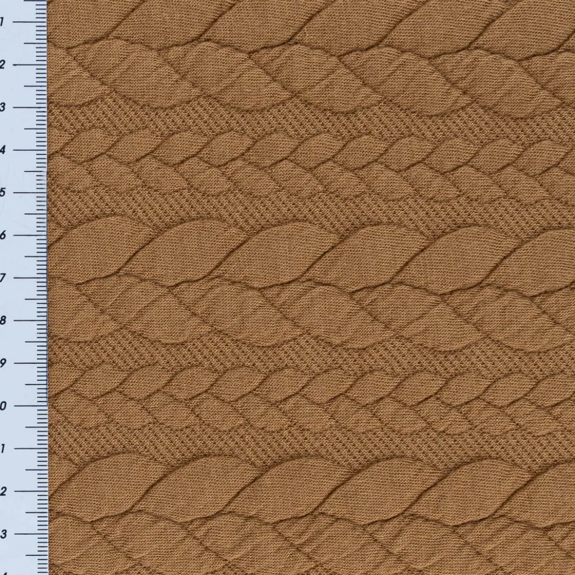 Bekleidungsstoff Cably Zopfmuster Strickstoff Meterware einfarbig camel 1,5m Breite