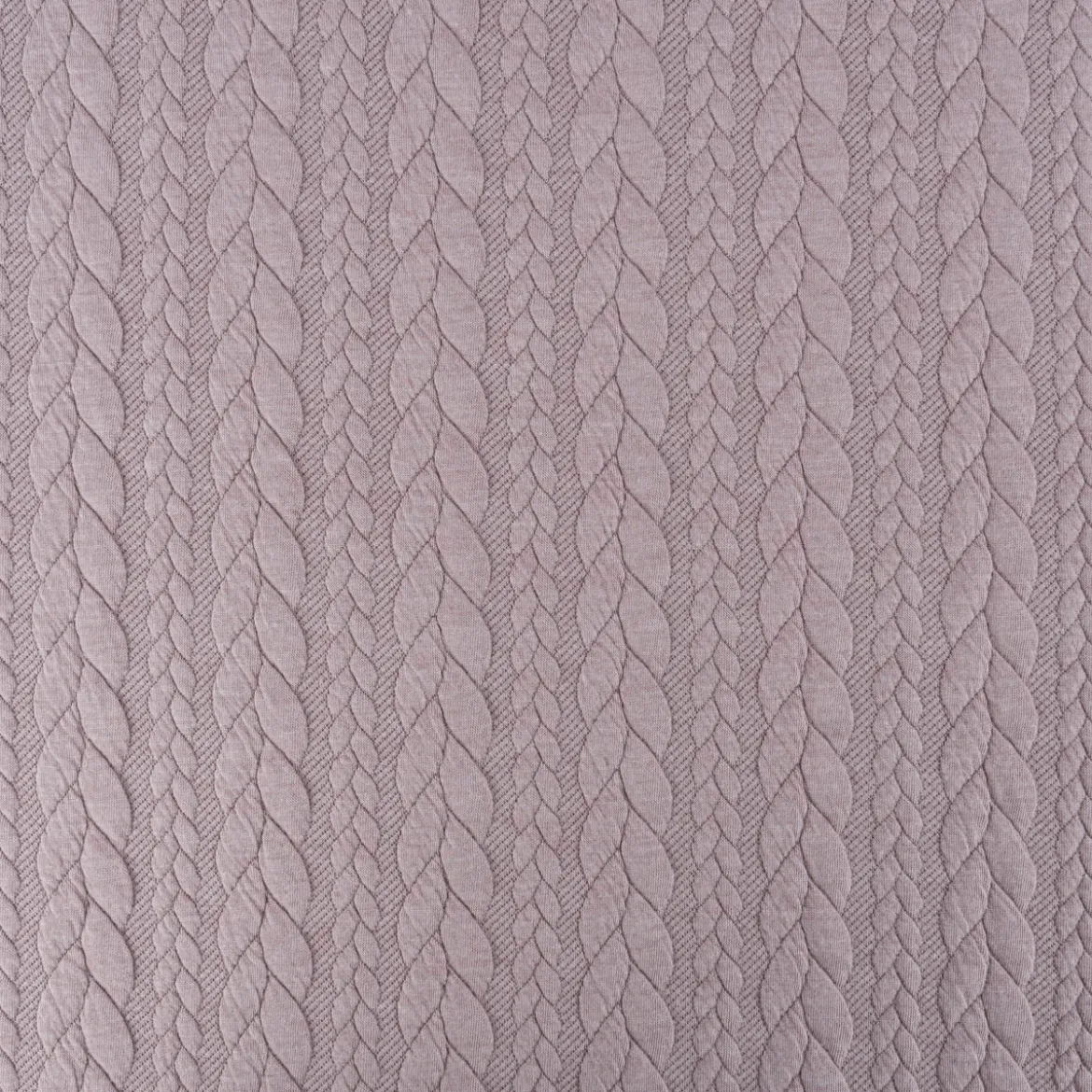 Bekleidungsstoff Cably Zopfmuster Strickstoff Meterware einfarbig rosa 1,5m Breite