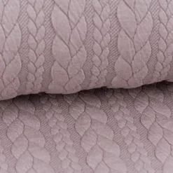 Bekleidungsstoff Cably Zopfmuster Strickstoff Meterware einfarbig rosa 1,5m Breite