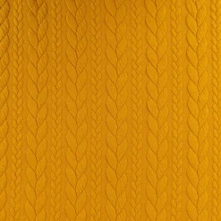 Bekleidungsstoff Cably Zopfmuster Strickstoff Meterware einfarbig senfgelb 1,50m Breite