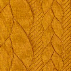 Bekleidungsstoff Cably Zopfmuster Strickstoff Meterware einfarbig senfgelb 1,50m Breite