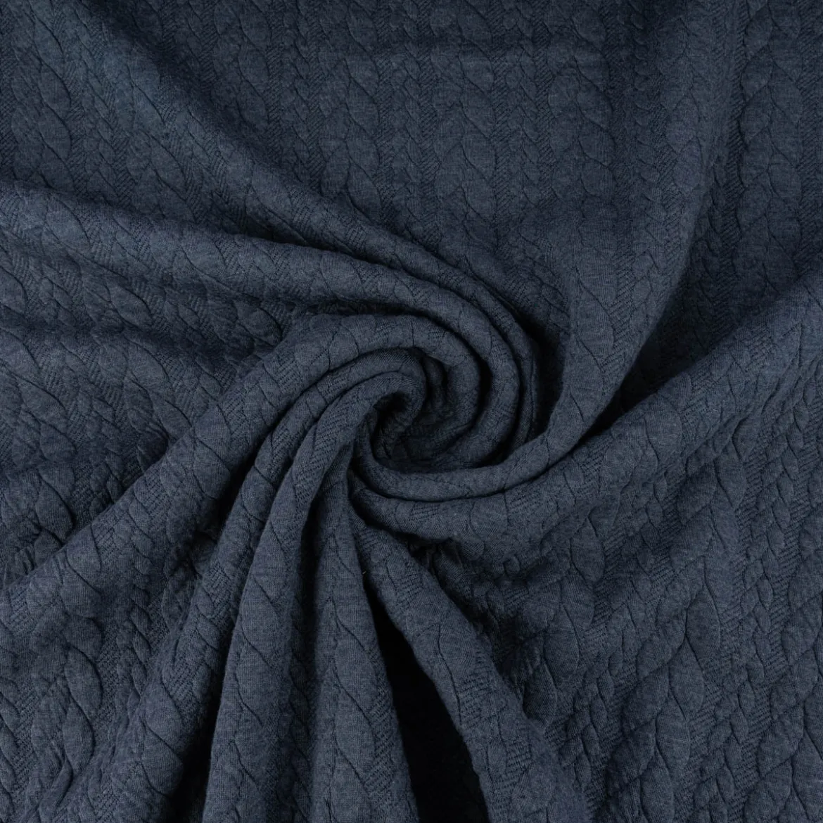 Bekleidungsstoff Cably Zopfmuster Strickstoff Meterware einfarbig anthrazit 1,50m Breite