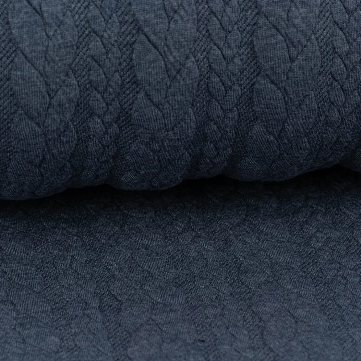 Bekleidungsstoff Cably Zopfmuster Strickstoff Meterware einfarbig anthrazit 1,50m Breite