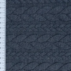 Bekleidungsstoff Cably Zopfmuster Strickstoff Meterware einfarbig anthrazit 1,50m Breite