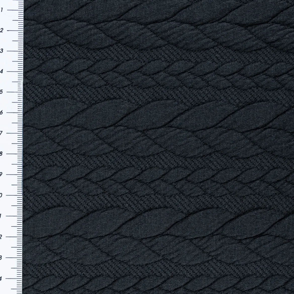 Bekleidungsstoff Cably Zopfmuster Strickstoff Meterware einfarbig schwarz 1,50m Breite