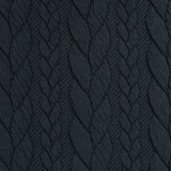 Bekleidungsstoff Cably Zopfmuster Strickstoff Meterware einfarbig schwarz 1,50m Breite