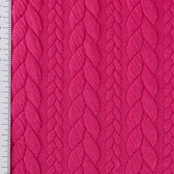 Bekleidungsstoff Cably Zopfmuster Strickstoff Meterware einfarbig pink 1,50m Breite