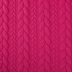 Bekleidungsstoff Cably Zopfmuster Strickstoff Meterware einfarbig pink 1,50m Breite