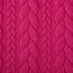 Bekleidungsstoff Cably Zopfmuster Strickstoff Meterware einfarbig pink 1,50m Breite