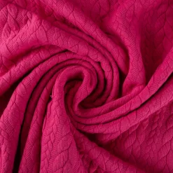 Bekleidungsstoff Cably Zopfmuster Strickstoff Meterware einfarbig pink 1,50m Breite