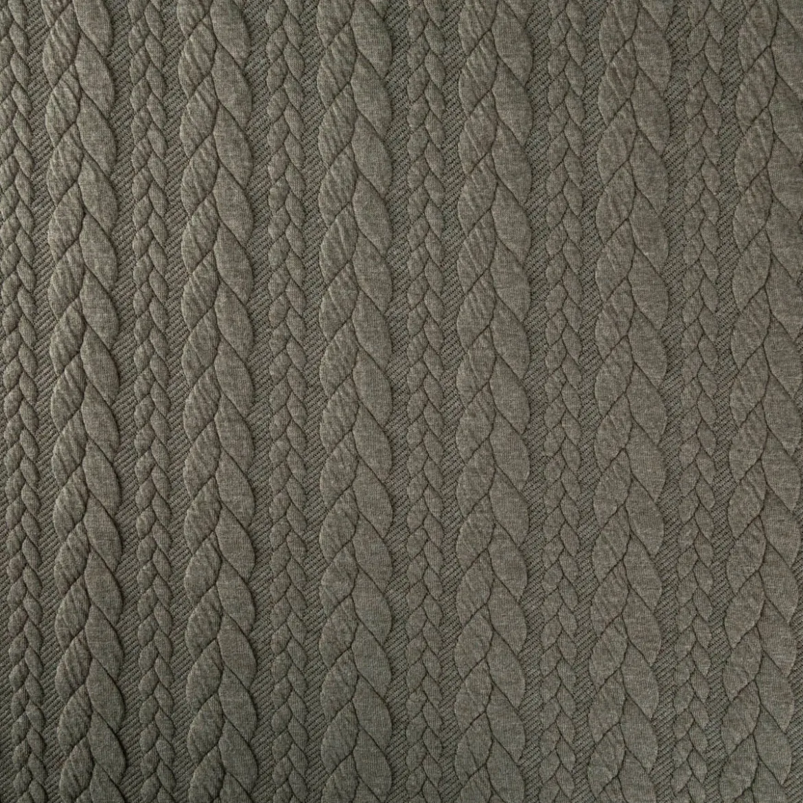 Bekleidungsstoff Cably Zopfmuster Meterware einfarbig grün 1,50m Breite