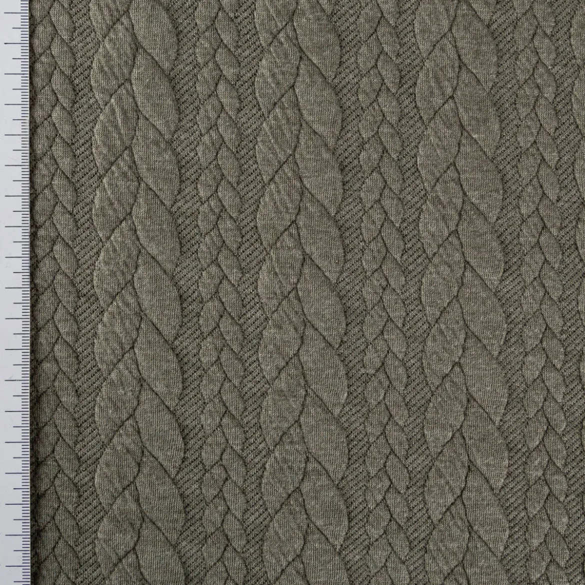 Bekleidungsstoff Cably Zopfmuster Meterware einfarbig grün 1,50m Breite