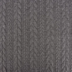 Bekleidungsstoff Cably Zopfmuster einfarbig mittel grau meliert 1,4m Breite