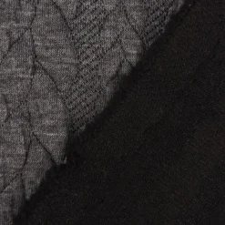 Bekleidungsstoff Cably Zopfmuster einfarbig mittel grau meliert 1,4m Breite