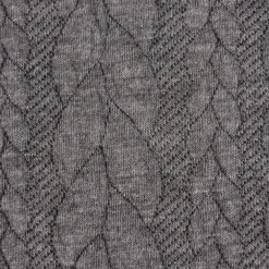 Bekleidungsstoff Cably Zopfmuster einfarbig mittel grau meliert 1,4m Breite