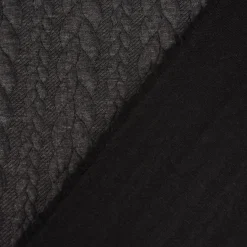 Bekleidungsstoff Cably Zopfmuster einfarbig dunkelgrau meliert 1,4m Breite