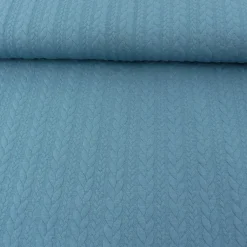 Bekleidungsstoff Cably Zopfmuster einfarbig petrol meliert 1,4m Breite