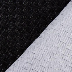 Bekleidungsstoff Faschingsstoff Steppstoff Rechtecke klein schwarz weiß 1,35m Breite