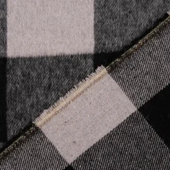 Bekleidungsstoff Flanell-Art Holzfäller Karo angeraut hellgrau schwarz 1,5m Breite