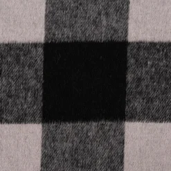 Bekleidungsstoff Flanell-Art Holzfäller Karo angeraut hellgrau schwarz 1,5m Breite